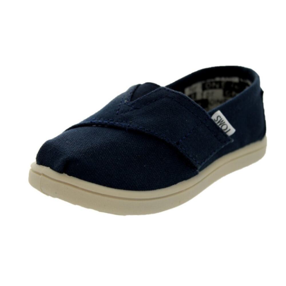 TOMS Boys Navy Alpargata Casual Shoes Size 2
